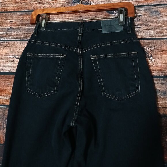Calvin Klein Vintage 90s Jeans Size 4 Easy Fit High Rise Relaxed Mom Black Denim - Picture 5 of 9
